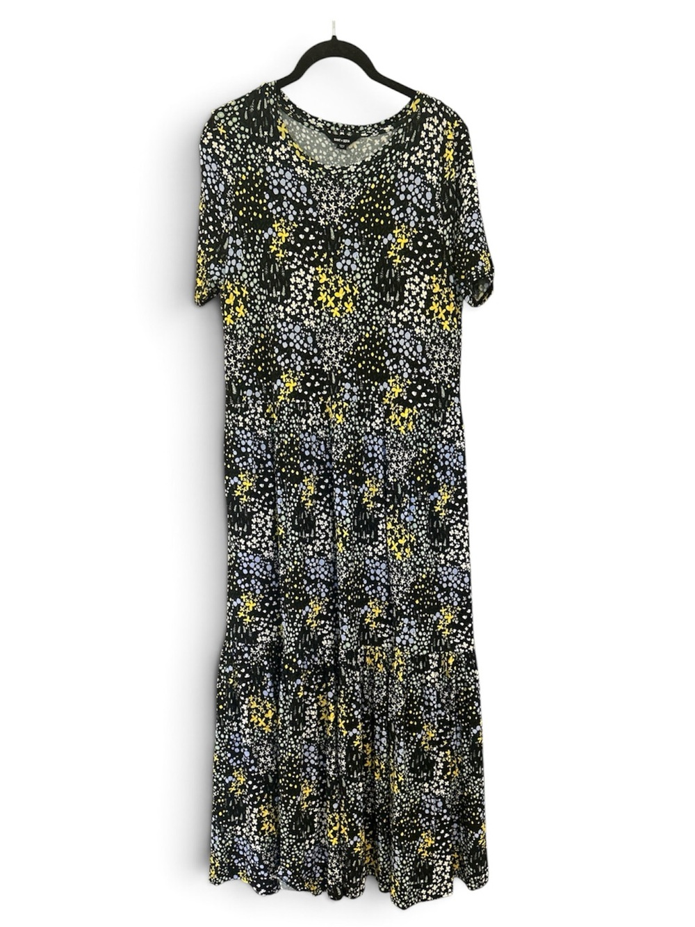 Saint + Sofia Floral Tiered Maxi Jersey Dress | Size 10